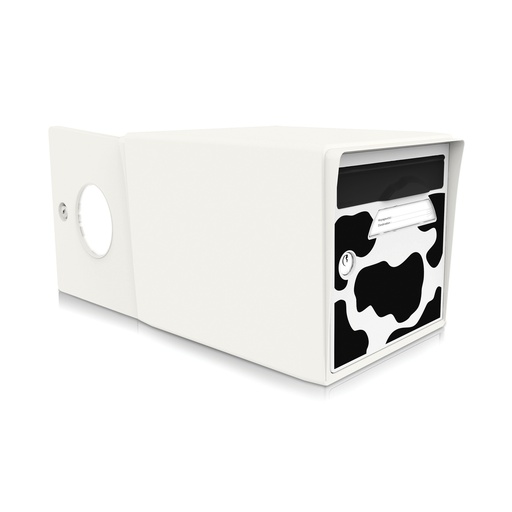 [SIDBL-VACHE] Boîte aux lettres 2 portes blanc ivoire "Vachement belle"